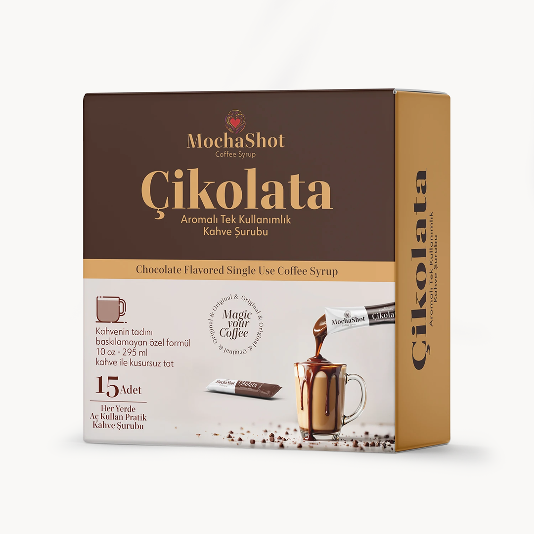 Mocha Shot Çikolata Aromalı Tek Kullanımlık Kahve Şurubu 20 ml x 15 Adet