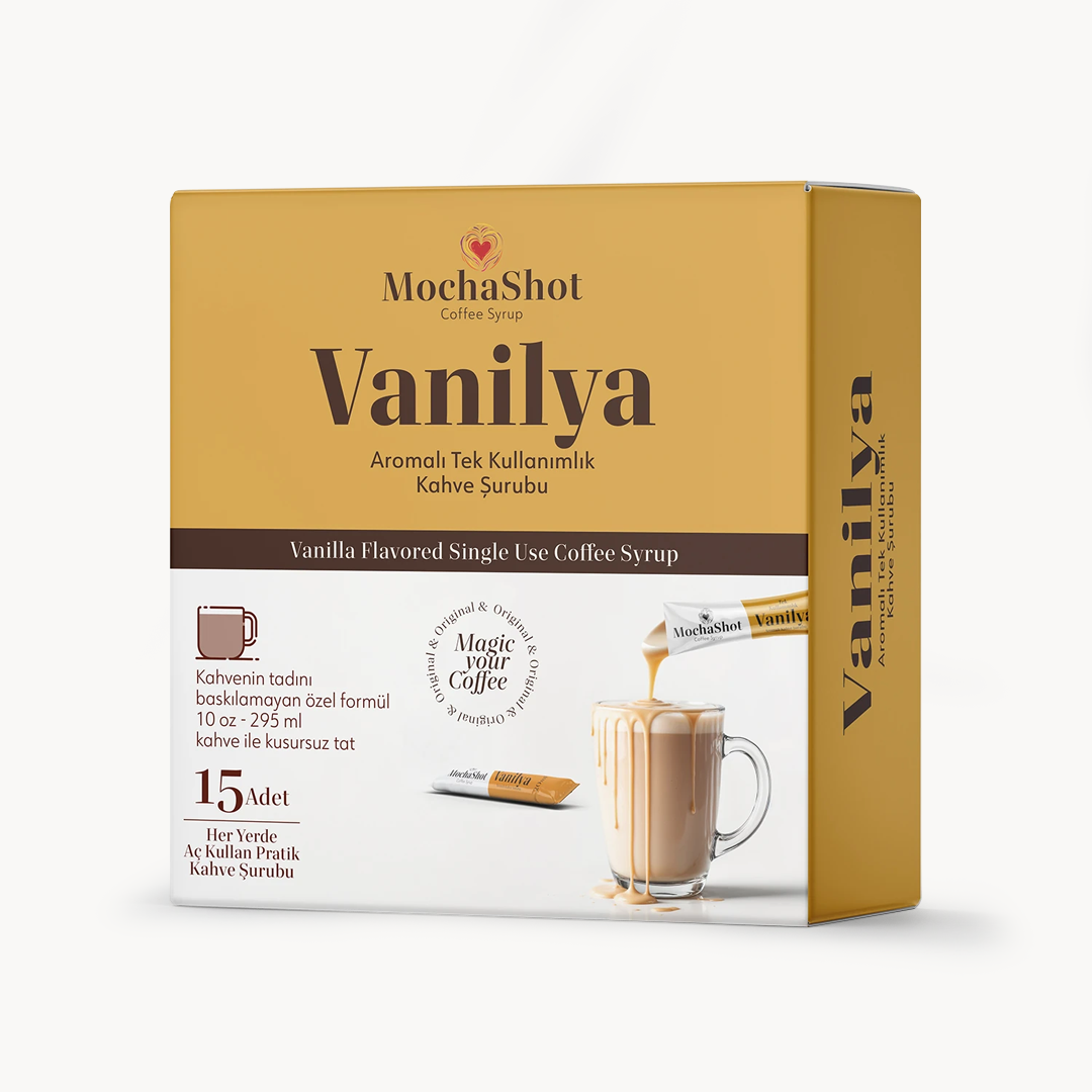 Mocha Shot Vanilya Aromalı Tek Kullanımlık Kahve Şurubu 20 ml x 15 Adet