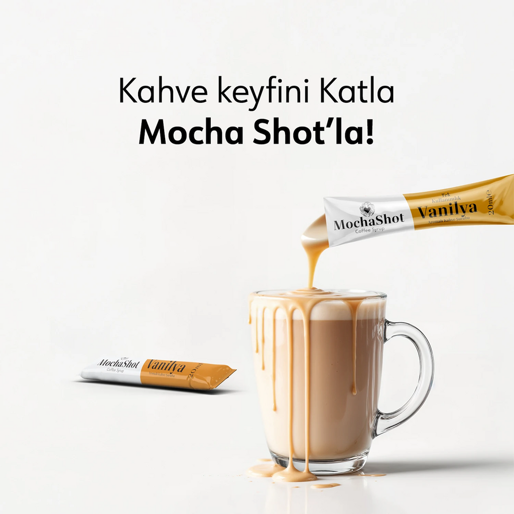 Mocha Shot Vanilya Aromalı Tek Kullanımlık Kahve Şurubu 20 ml x 15 Adet